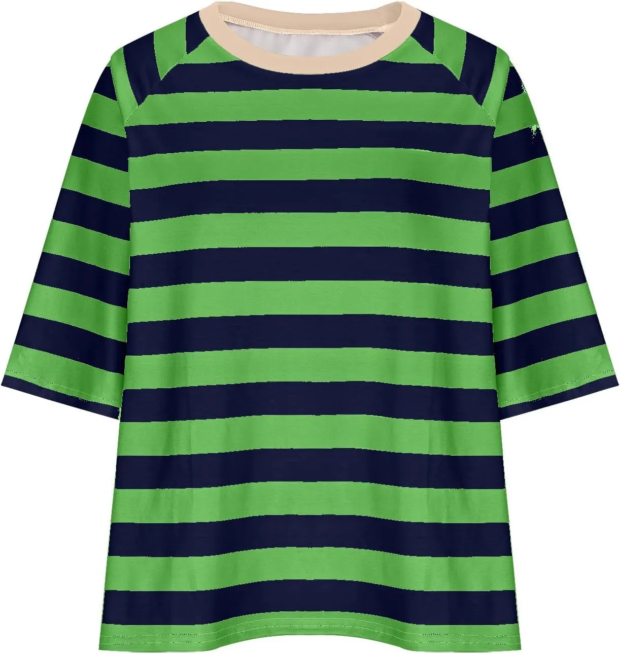 Oversized Tshirts for Women 2024 Summer Half Sleeve Tops Trendy Striped Womens Blouses Crewneck Loose Fit Tees