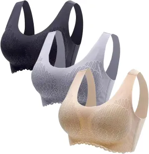 Padded Bralettes for Women Full-Coverage Pullover Bra Comfort Revolution Full-Coverage Wirefree Bra for Women