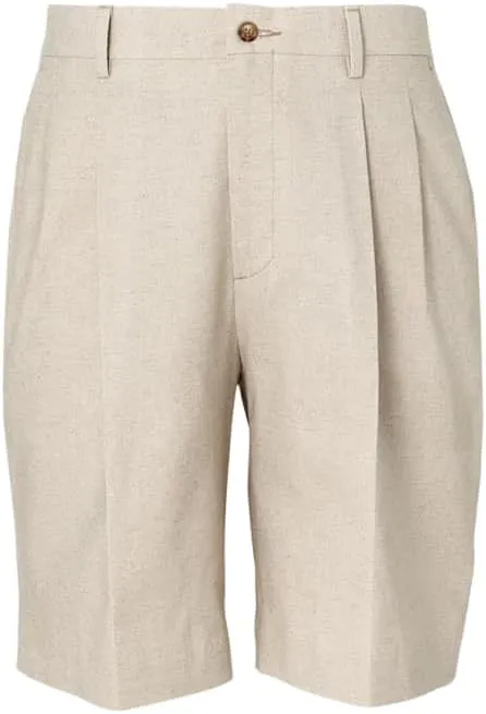 Paul Fredrick Men's Linen/Cotton Pleated Shorts