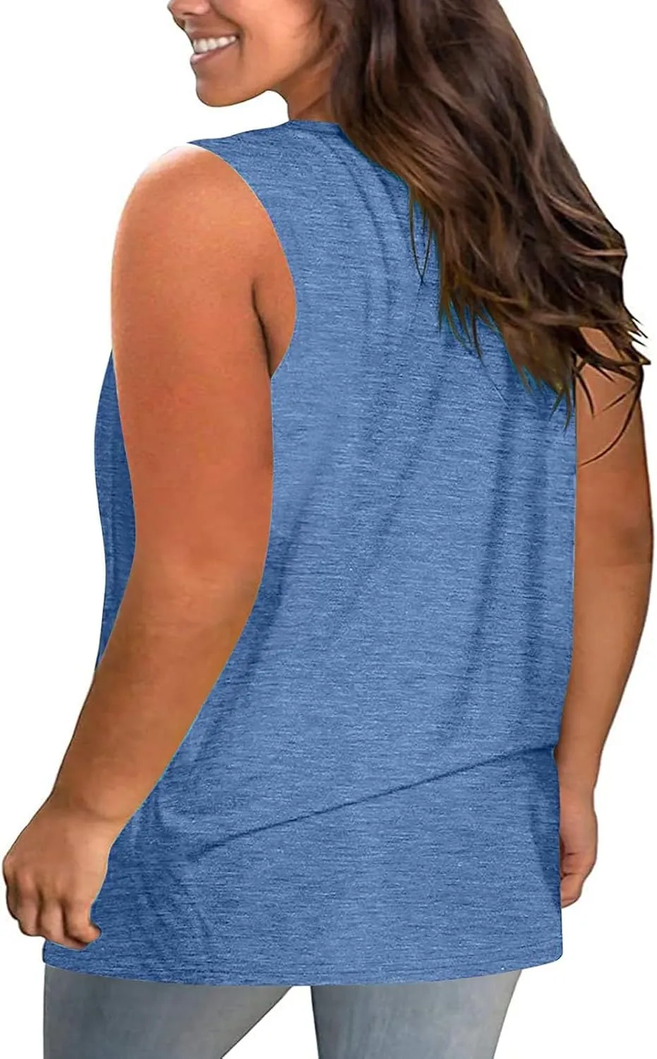 Plus Size Tank Tops for Women Criss Cross V Neck Sleeveless T-Shirts Business Casual Tunic Blouse Oversized Clothes