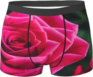 Rose Flower Print Men'S Underwear Comfortable Soft Breathable Everyday Boxer Briefs