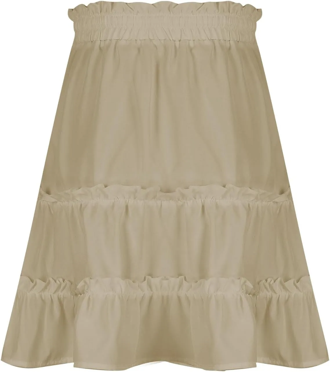 Ruffle Skirts Women Mini Summer Skirts Drawstring Elastic Waist Skirts Flowy Pleated Skirts Short Vacation Skirts