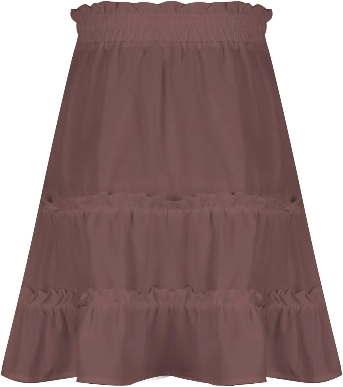 Ruffle Skirts Women Mini Summer Skirts Drawstring Elastic Waist Skirts Flowy Pleated Skirts Short Vacation Skirts