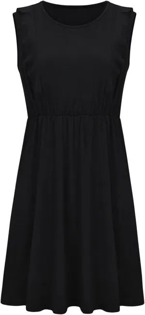 Ruffle Trim Maternity Nursing Dress Side Hidden Hole Breastfeeding Tank Dresses Women Sleeveless Summer Sundress