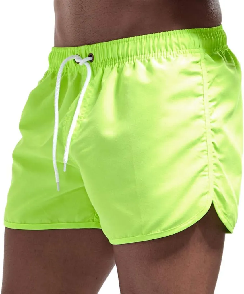 Running Shorts Men Gym Athletic Short Casual Quick Dry Pants Summer Beach Workout Joggers Elastic Waist Drawstring