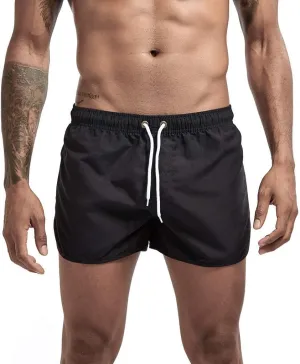 Running Shorts Men Gym Athletic Short Casual Quick Dry Pants Summer Beach Workout Joggers Elastic Waist Drawstring
