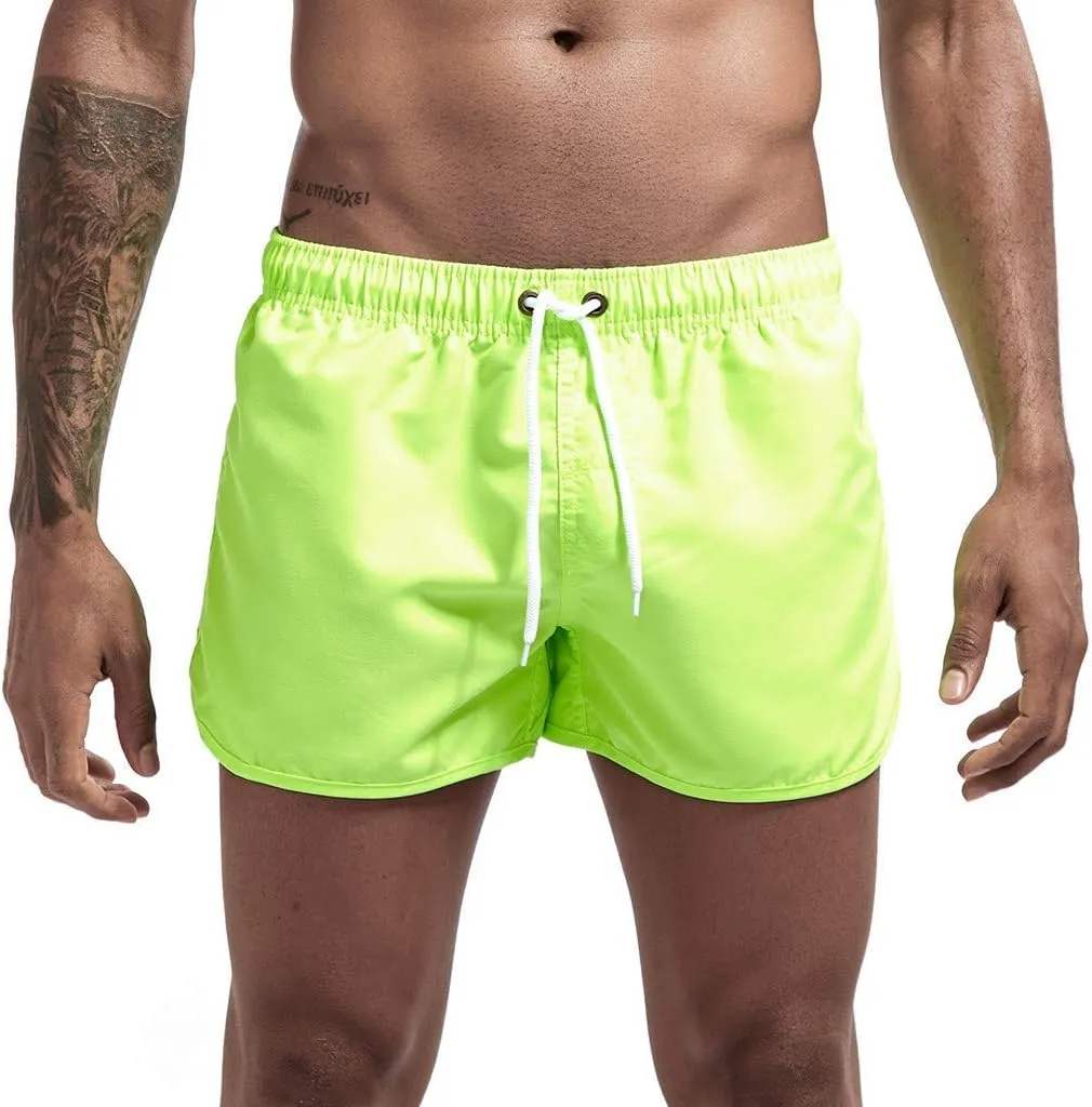 Running Shorts Men Gym Athletic Short Casual Quick Dry Pants Summer Beach Workout Joggers Elastic Waist Drawstring