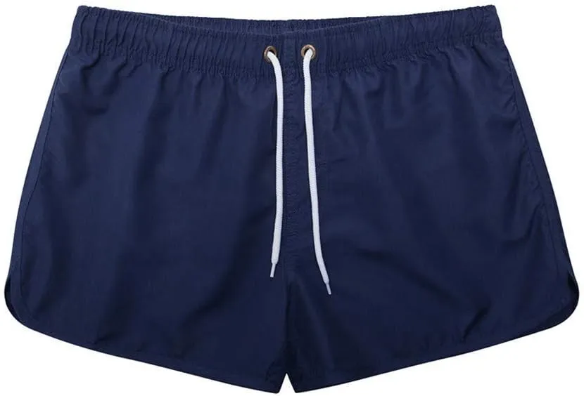 Running Shorts Men Gym Athletic Short Casual Quick Dry Pants Summer Beach Workout Joggers Elastic Waist Drawstring