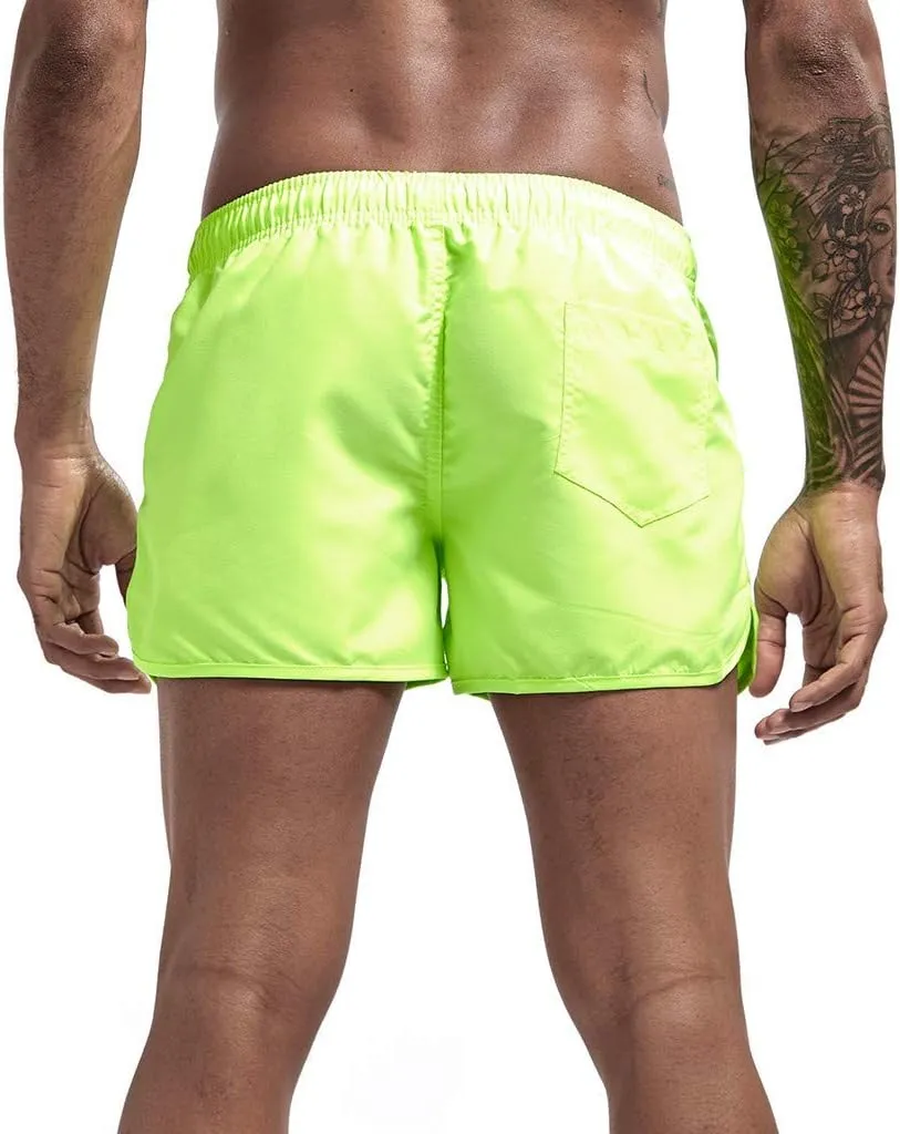 Running Shorts Men Gym Athletic Short Casual Quick Dry Pants Summer Beach Workout Joggers Elastic Waist Drawstring