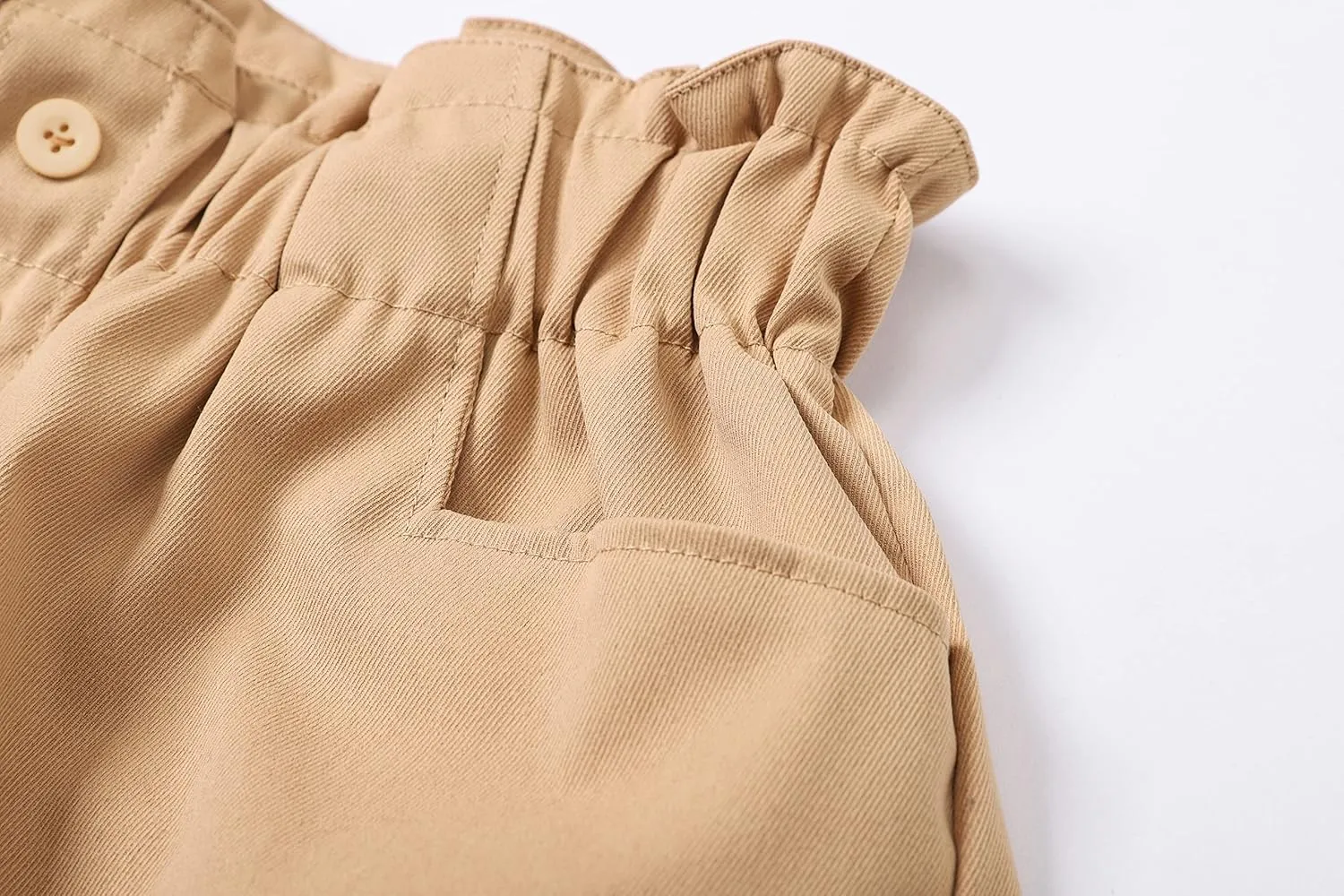 SANGTREE Girl's Casual Ruffled Paperbag Waist Shorts, 3 Years - Women 3XL