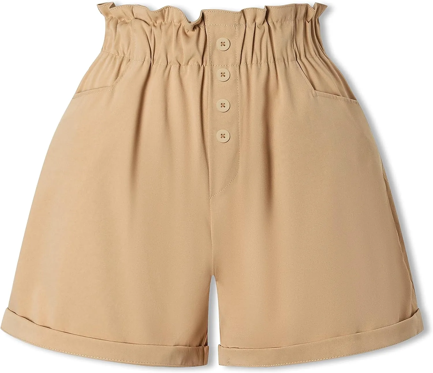 SANGTREE Girl's Casual Ruffled Paperbag Waist Shorts, 3 Years - Women 3XL