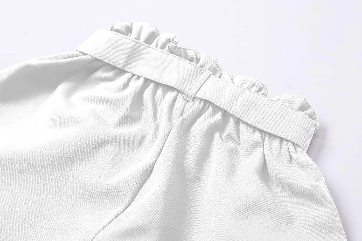 SANGTREE Girl's Casual Ruffled Paperbag Waist Shorts, 3 Years - Women 3XL