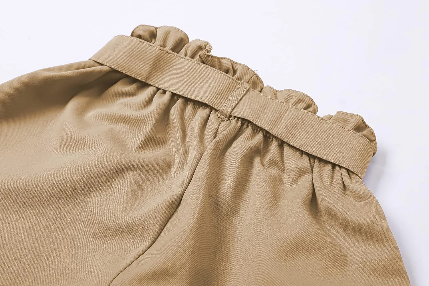 SANGTREE Girl's Casual Ruffled Paperbag Waist Shorts, 3 Years - Women 3XL