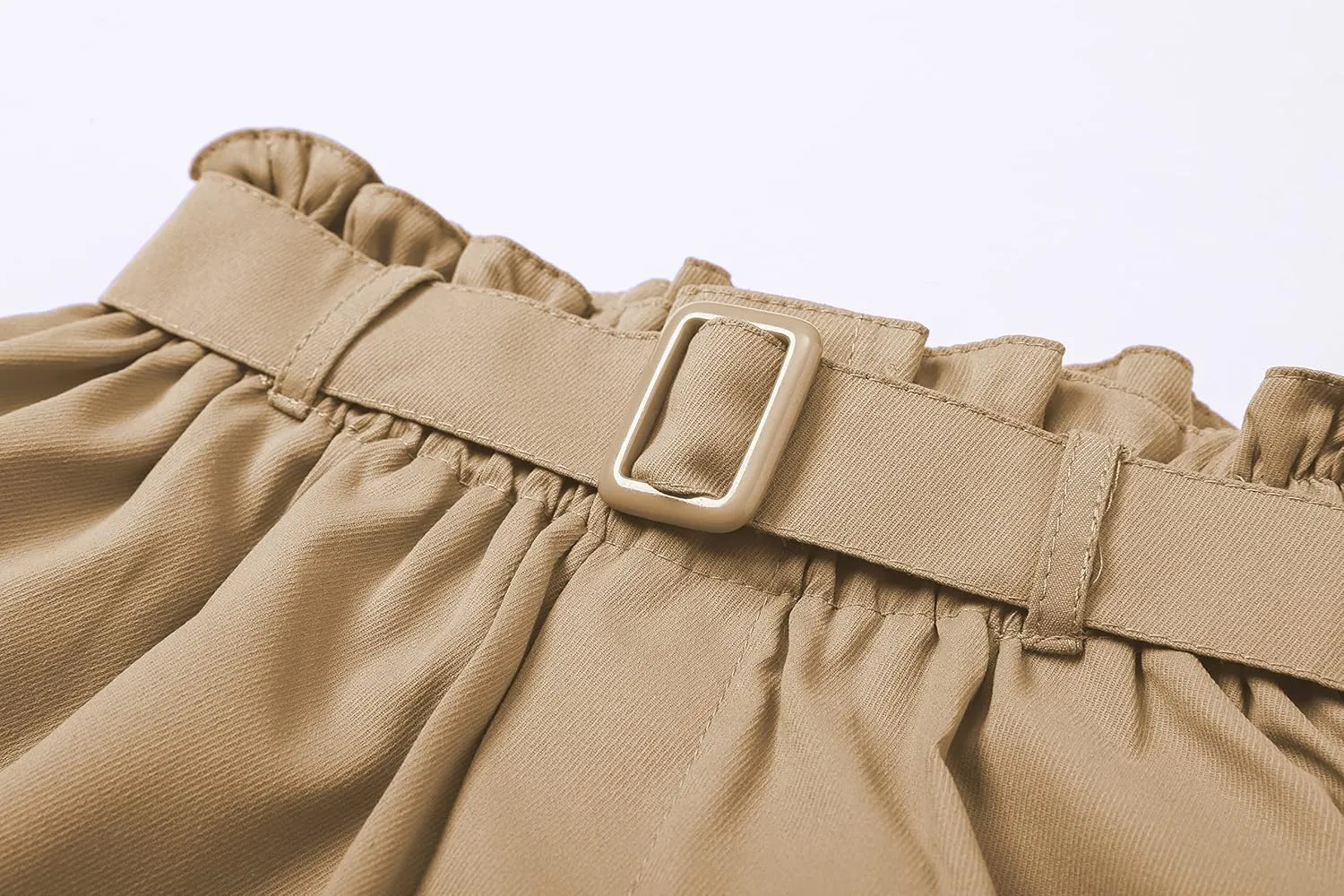 SANGTREE Girl's Casual Ruffled Paperbag Waist Shorts, 3 Years - Women 3XL