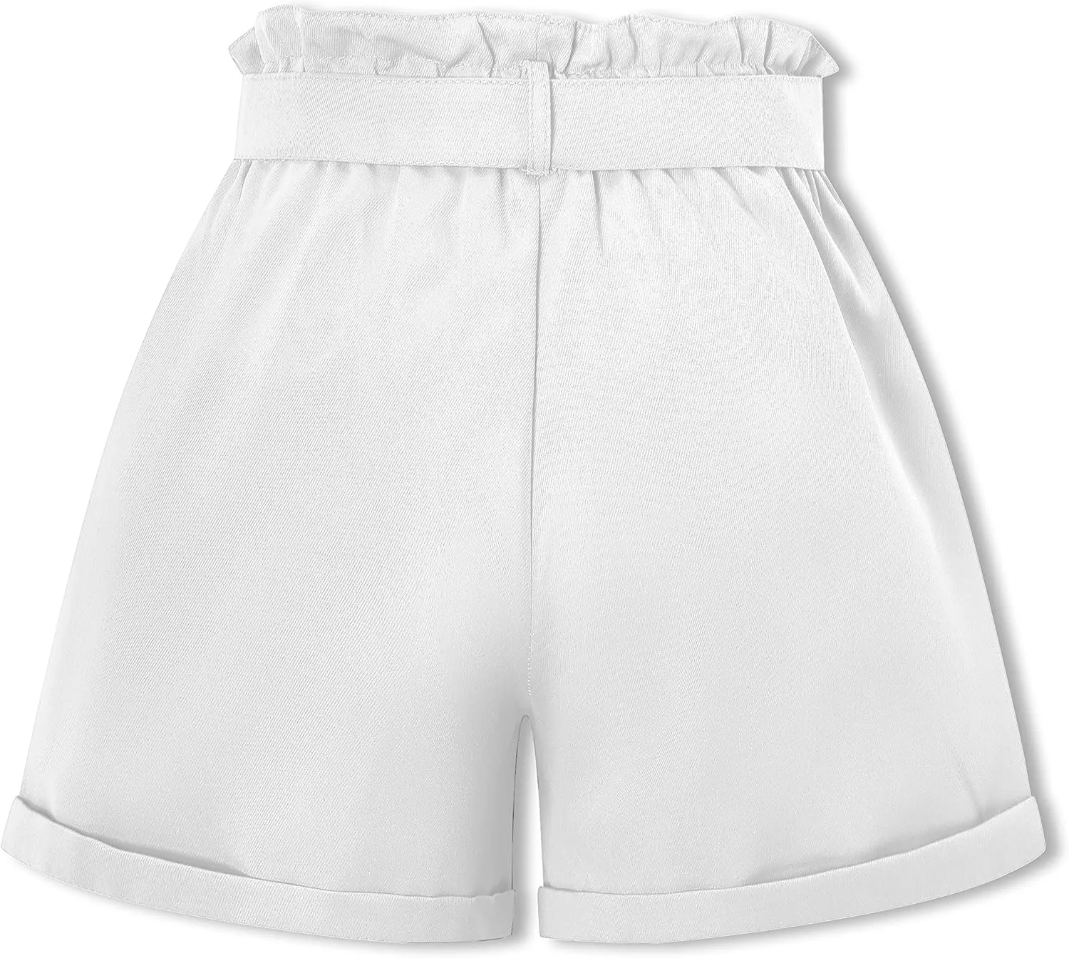 SANGTREE Girl's Casual Ruffled Paperbag Waist Shorts, 3 Years - Women 3XL