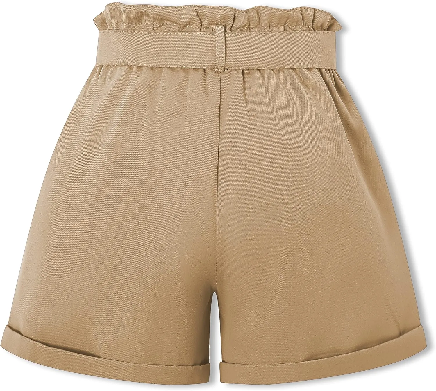SANGTREE Girl's Casual Ruffled Paperbag Waist Shorts, 3 Years - Women 3XL