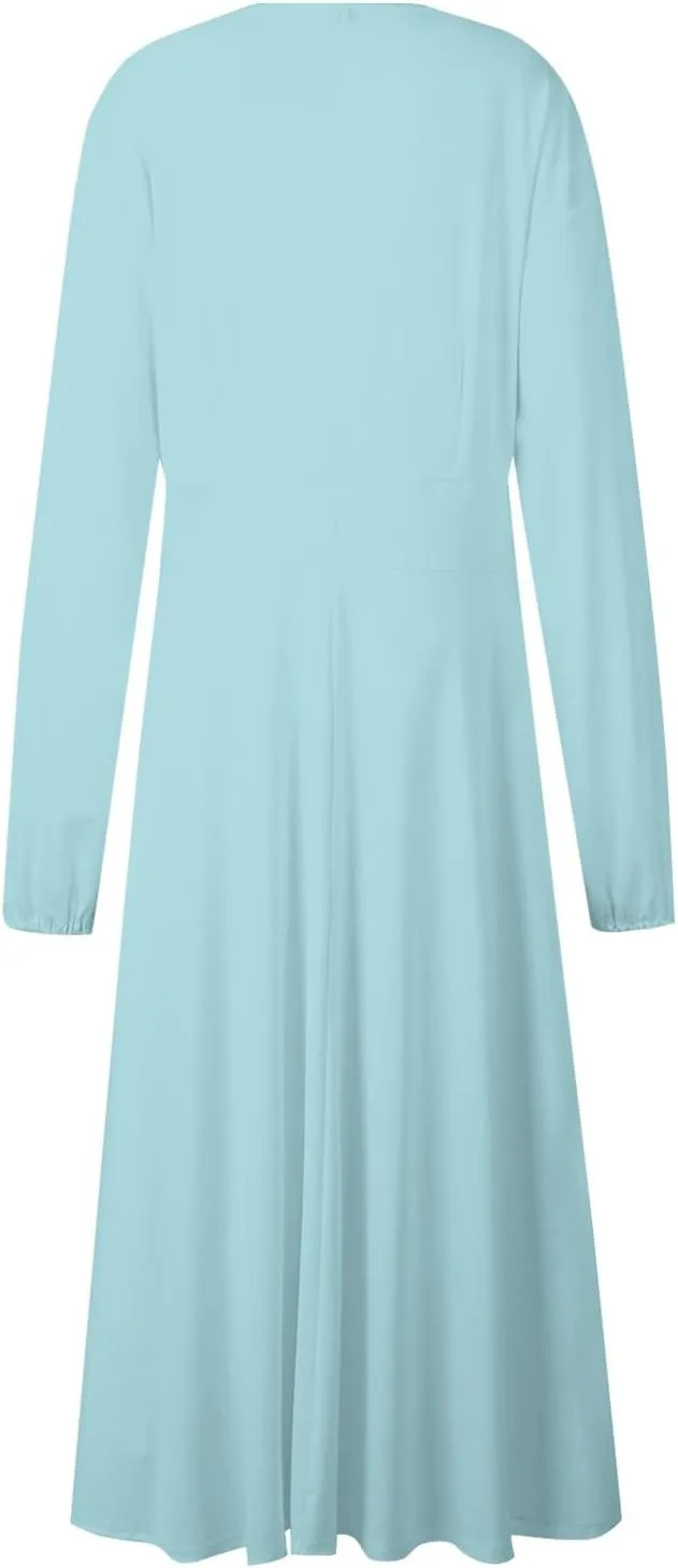 Spring Dresses for Women 2024 New Years Eve V-Neck Long Sleeve Gradient Plus Size Dresses for Curvy Formal Trendy