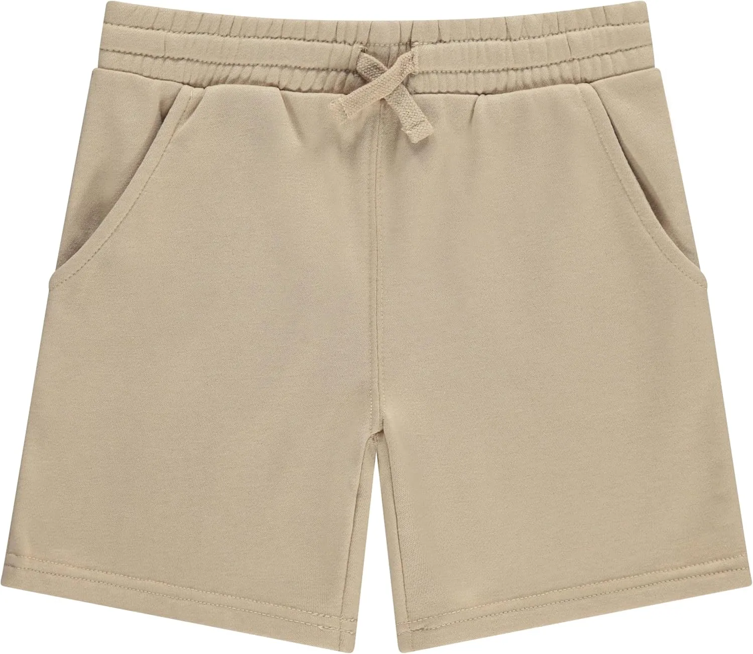 STITCH & STONE Boys’ 4-Pack French Terry Shorts – Soft & Breathable Cotton Lounge Shorts with Elastic Waist & Drawstring