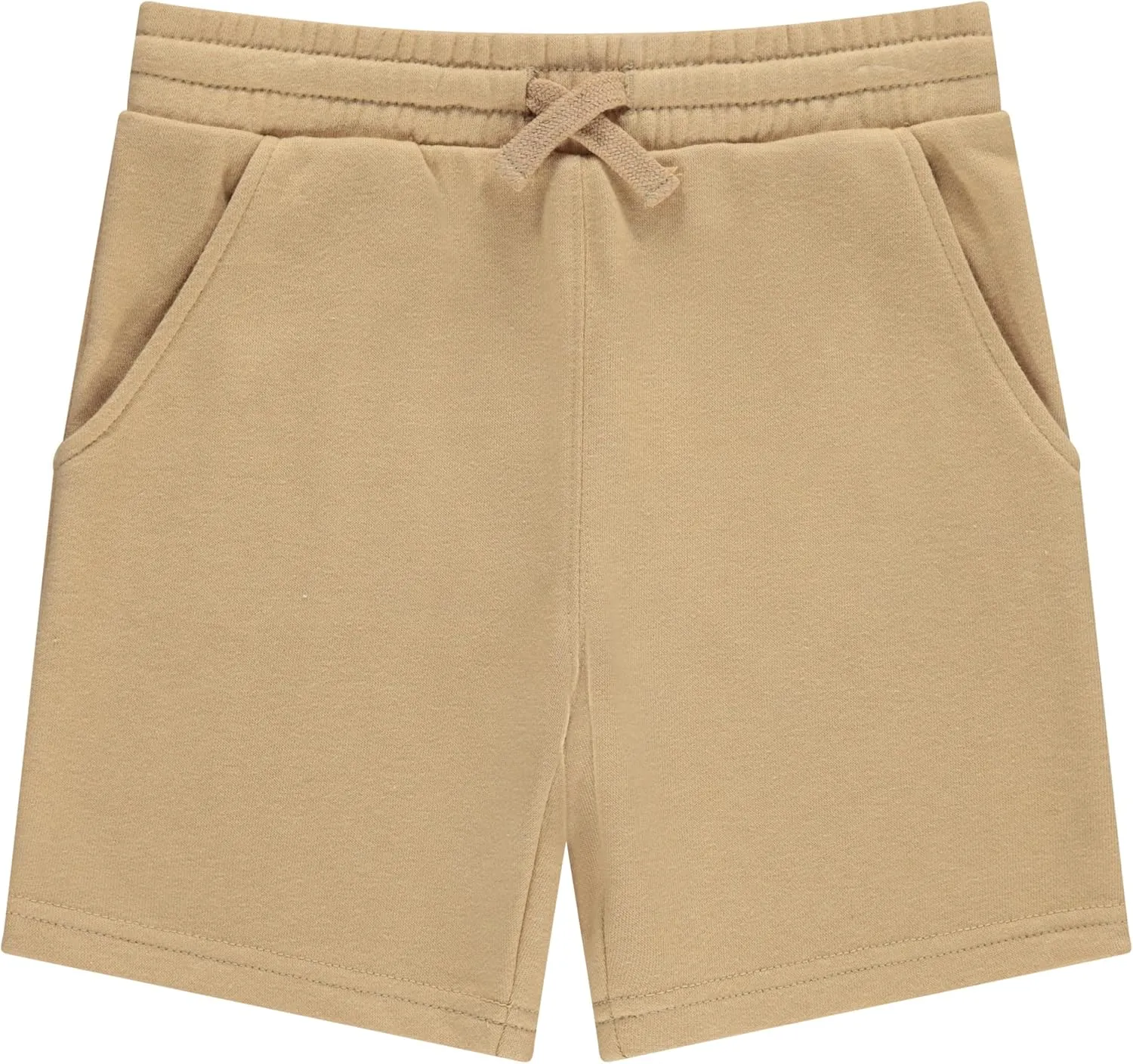 STITCH & STONE Boys’ 4-Pack French Terry Shorts – Soft & Breathable Cotton Lounge Shorts with Elastic Waist & Drawstring