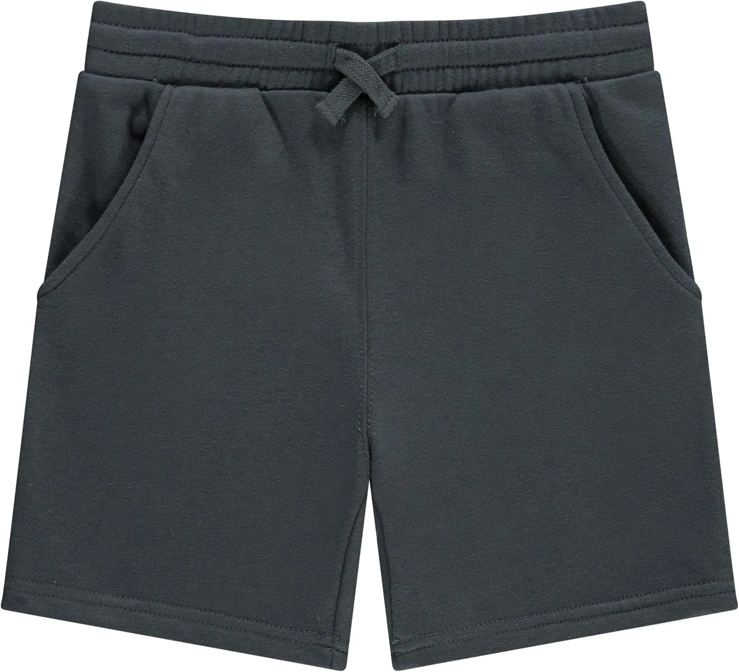STITCH & STONE Boys’ 4-Pack French Terry Shorts – Soft & Breathable Cotton Lounge Shorts with Elastic Waist & Drawstring