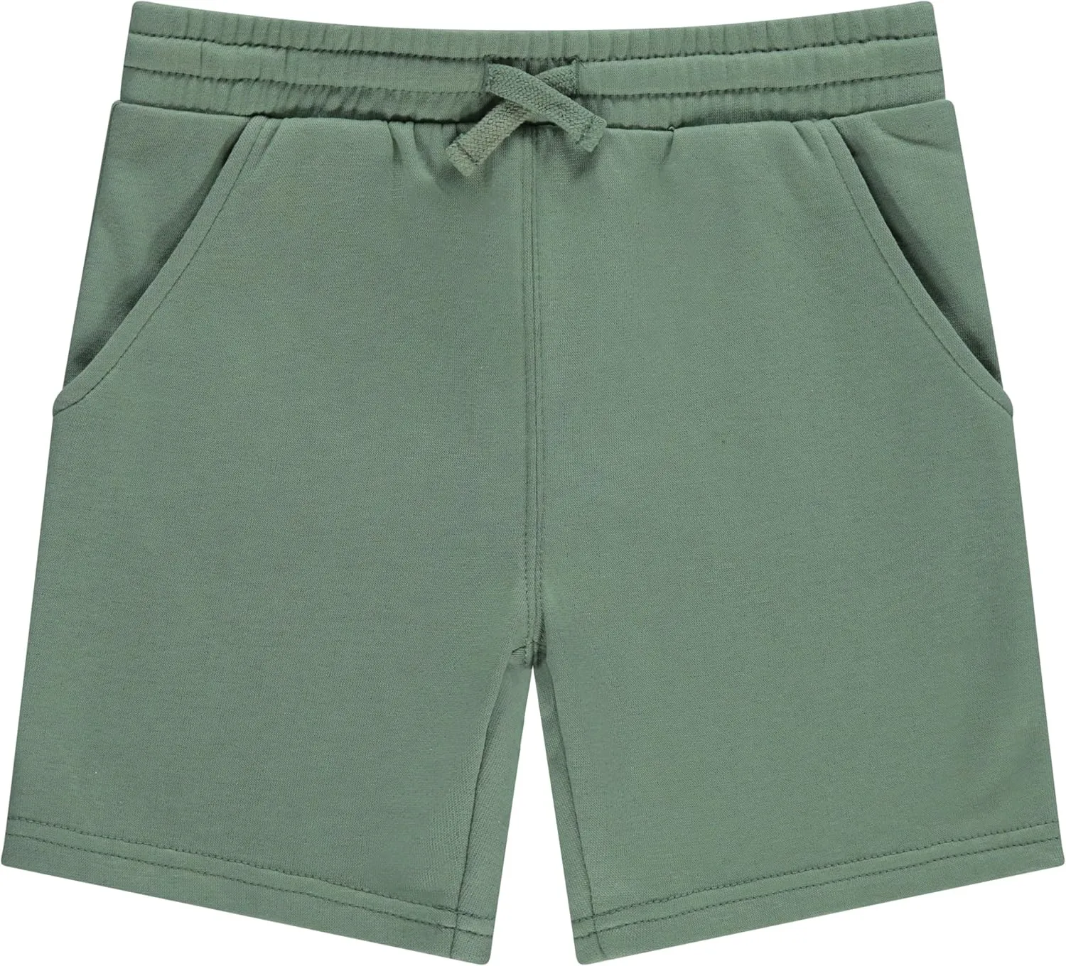 STITCH & STONE Boys’ 4-Pack French Terry Shorts – Soft & Breathable Cotton Lounge Shorts with Elastic Waist & Drawstring