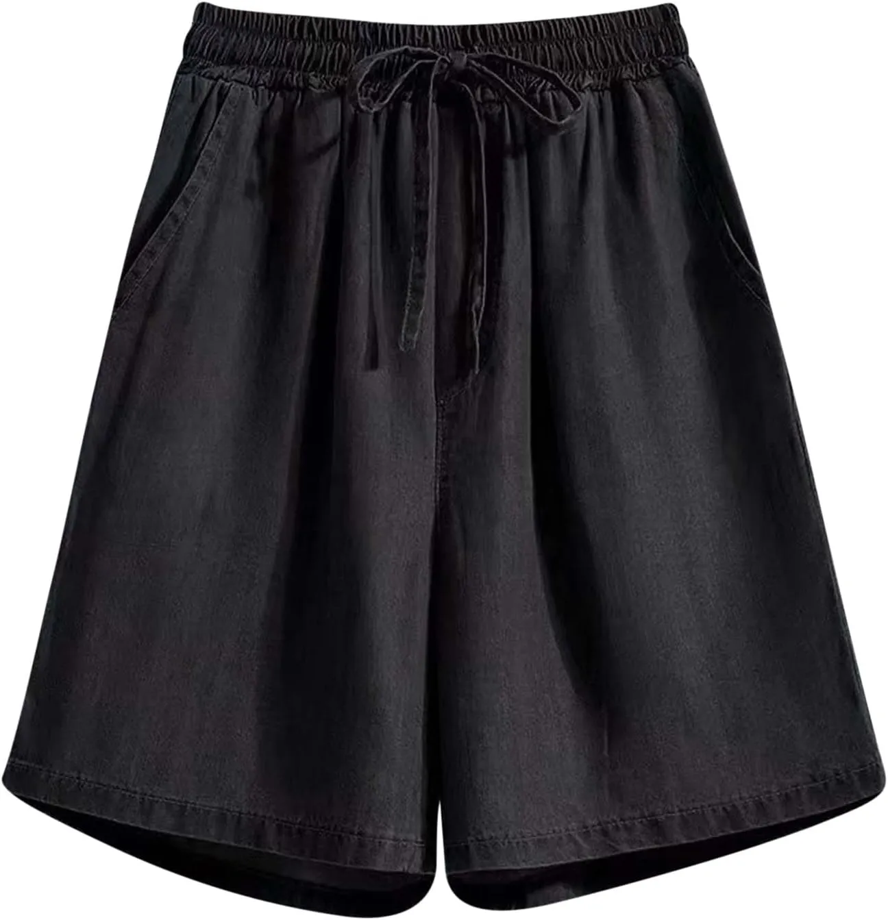 Summer Denim Shorts for Women 2024 Elastic Waist Short Jeans Drawstring Jeans Shorts High Waisted Lounge Shorts