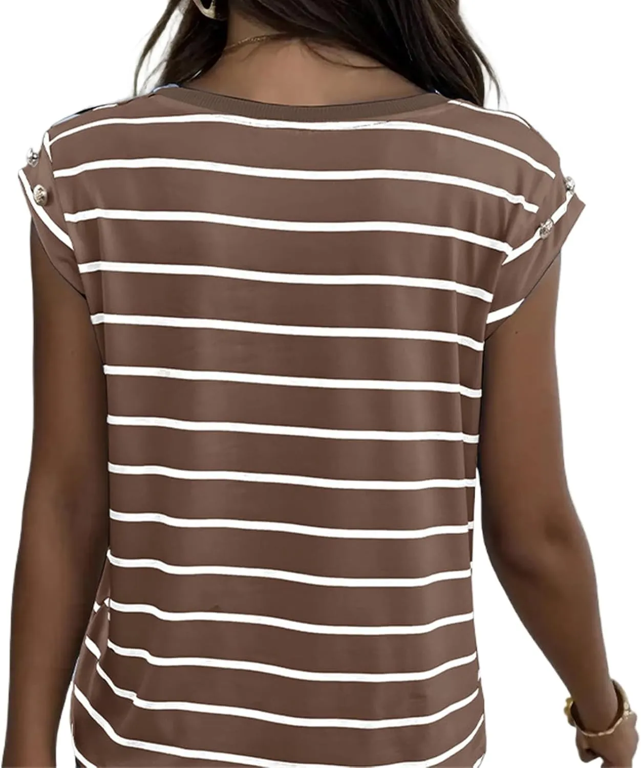Summer Tops for Women Trendy Crewneck Cap Sleeve Tank Tops Comfortable Casual T Shirts Lightweight Loose Fit Tees Shirts