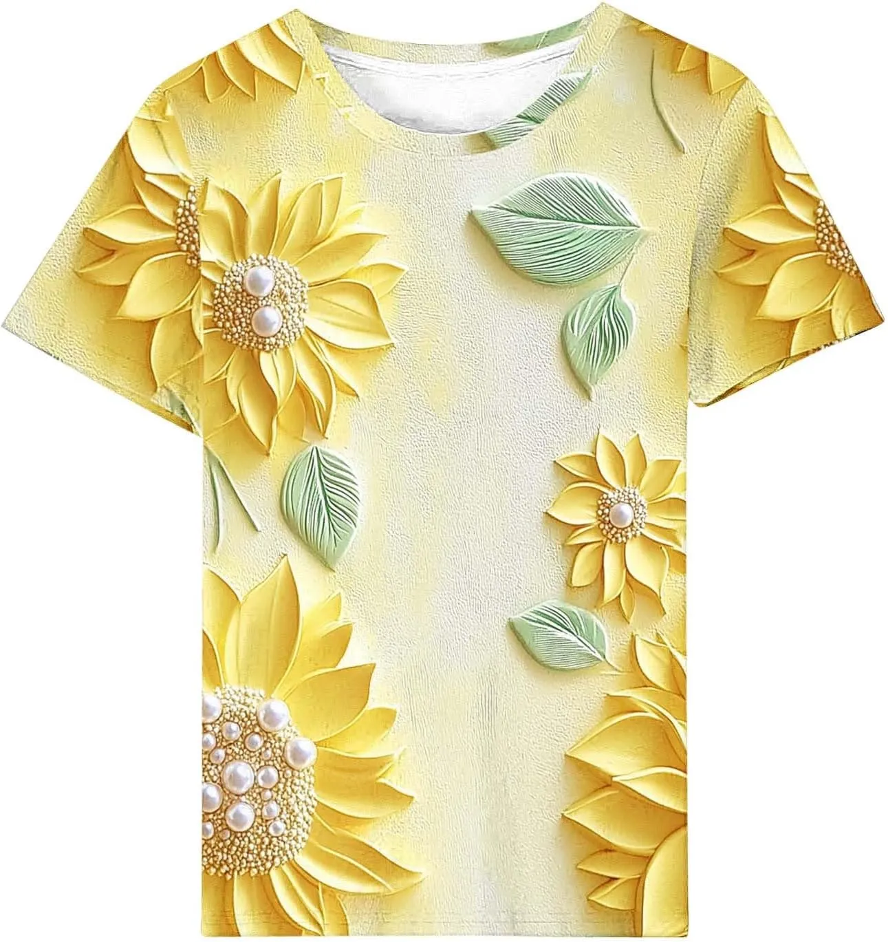 Summer Tops for Womens Short Sleeve Plus Size Shirts Graphic Print Crewneck T-Shirt Casual Loose Fit Tees Outfits