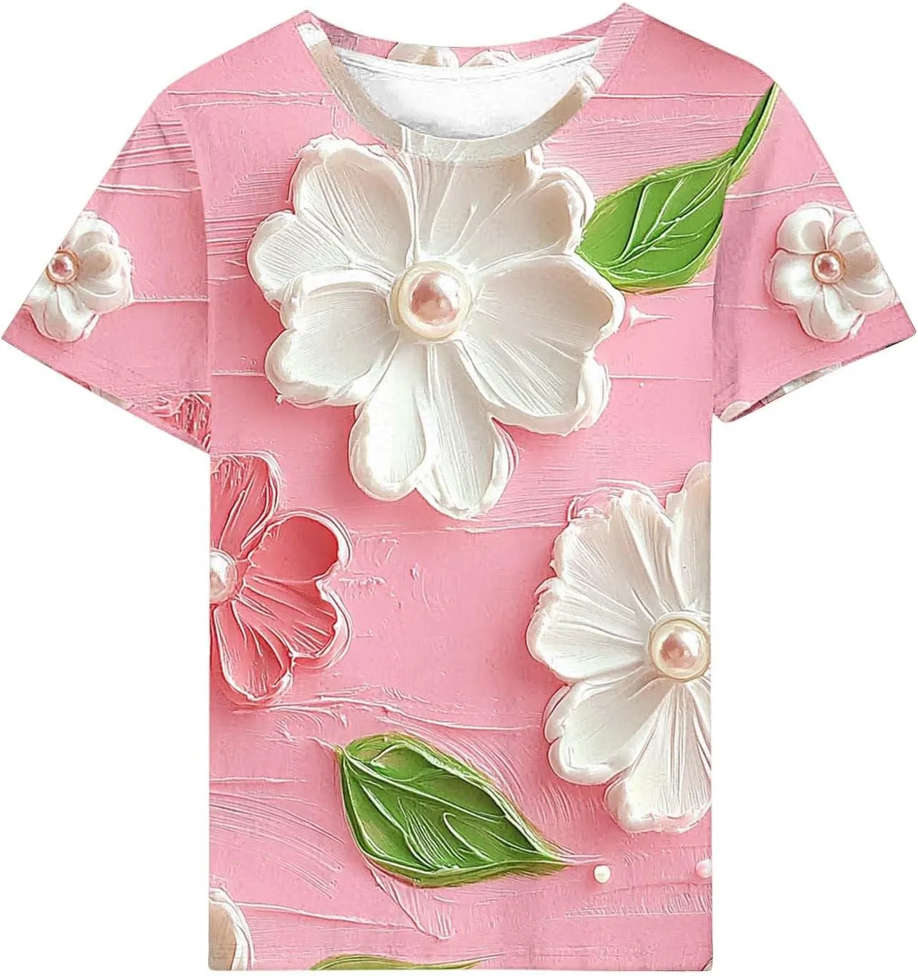 Summer Tops for Womens Short Sleeve Plus Size Shirts Graphic Print Crewneck T-Shirt Casual Loose Fit Tees Outfits