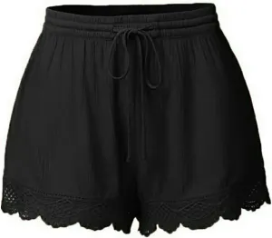 TANGNADE Shorts for Women Trendy High Elastic Waisted Drawstring Beach Shorts 2024 Summer Flowy Wide Leg Shorts