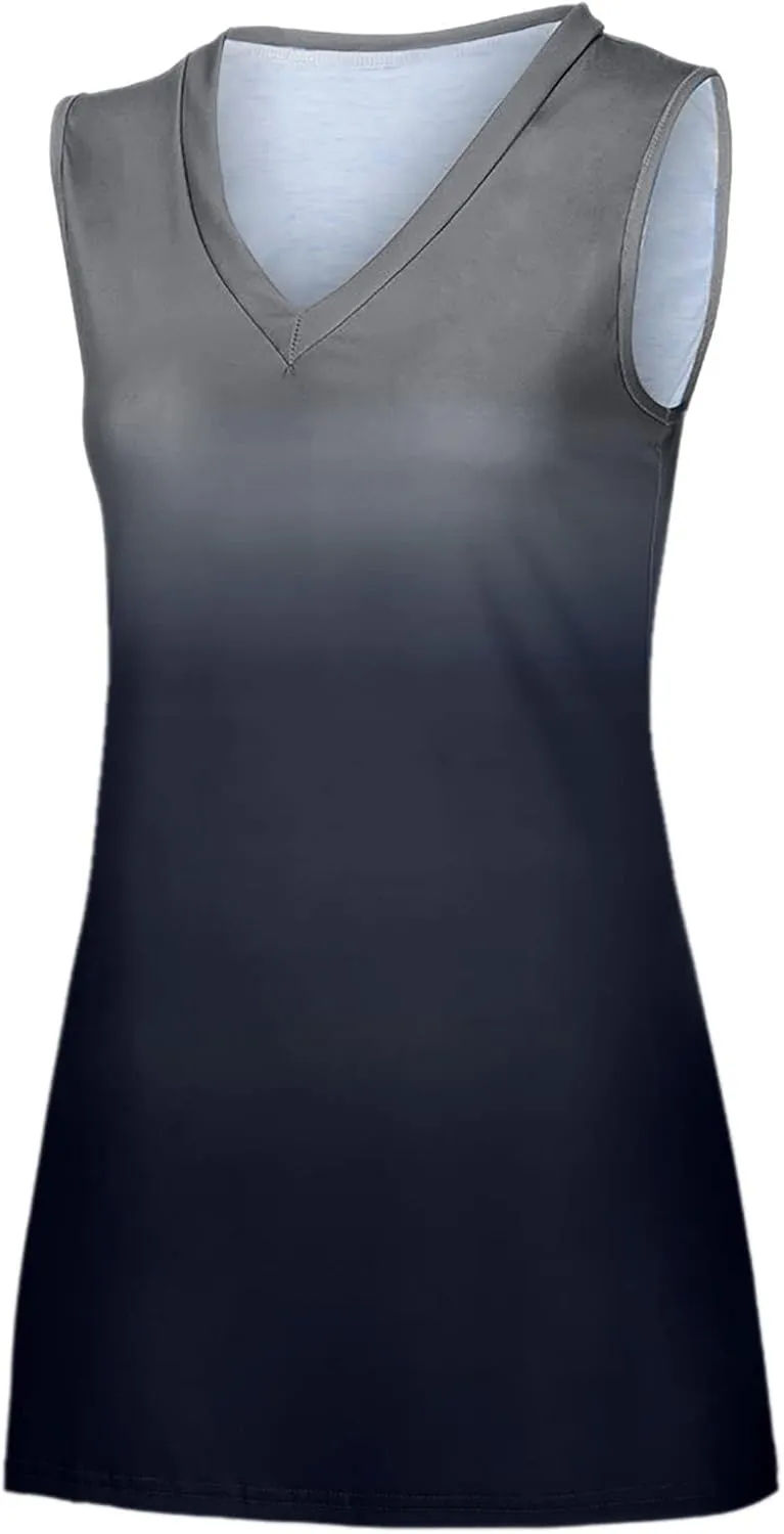 Tank Tops for Women 2024 Trendy Fashion Gradient Shirts Casual Sleeveless V Neck Blouse Summer Loose Fit Tees