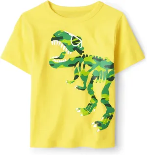 The Children's Place Baby and Toddler Boys' Dino Short Sleeve Graphic T-Shirts