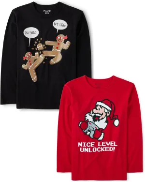 The Children's Place Boys' All Holidays Long Sleeve Graphic T-Shirts,multipacks
