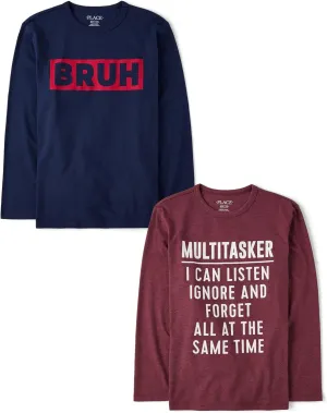The Children's Place Boys' Assorted Everyday Long Sleeve Graphic T-Shirts,multipacks
