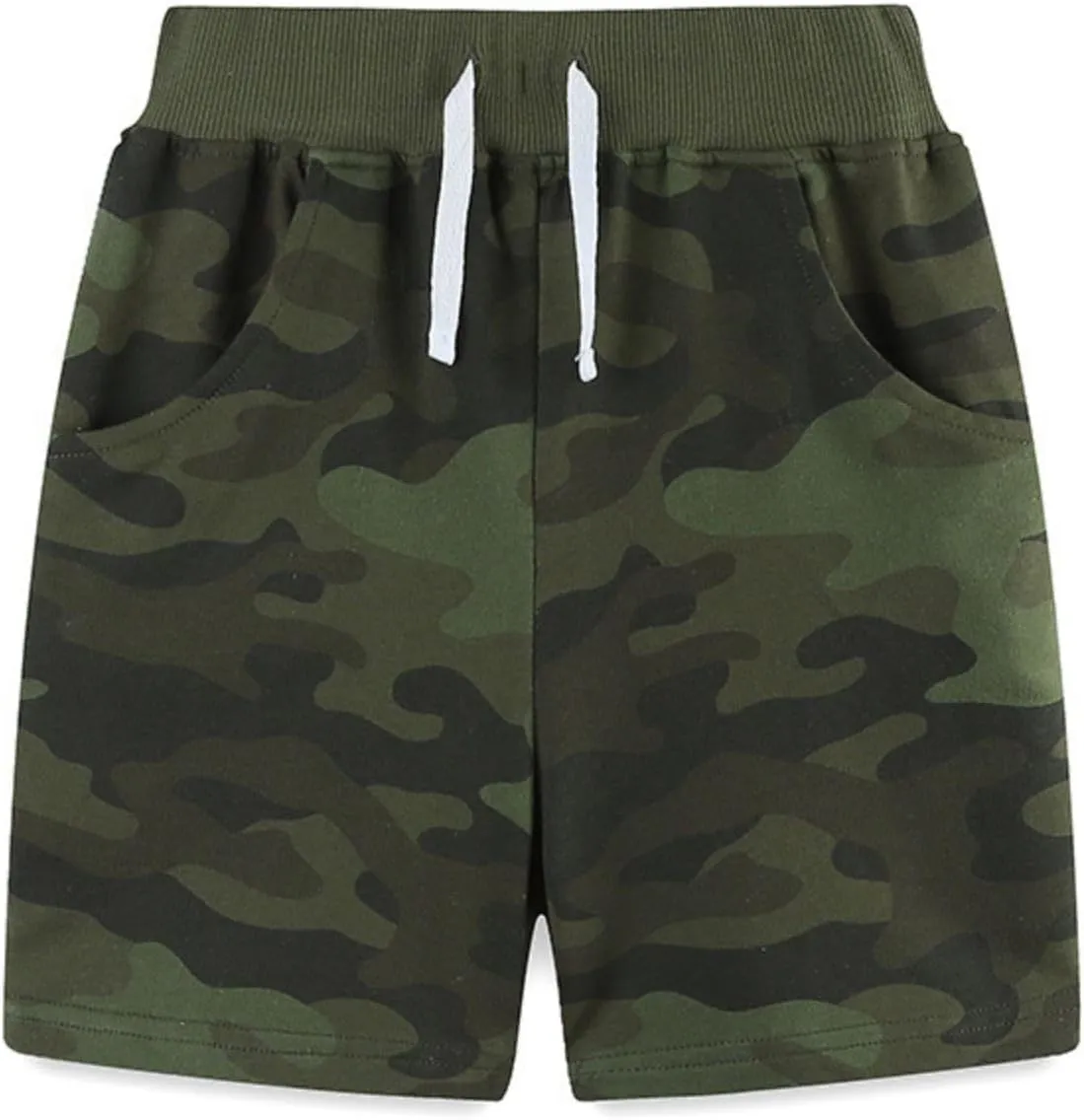 Toddler Boys Summer Camouflage Elastic Waist Shorts Casual Drawstring Shorts Jogger Shorts Sweat Cotton Shorts