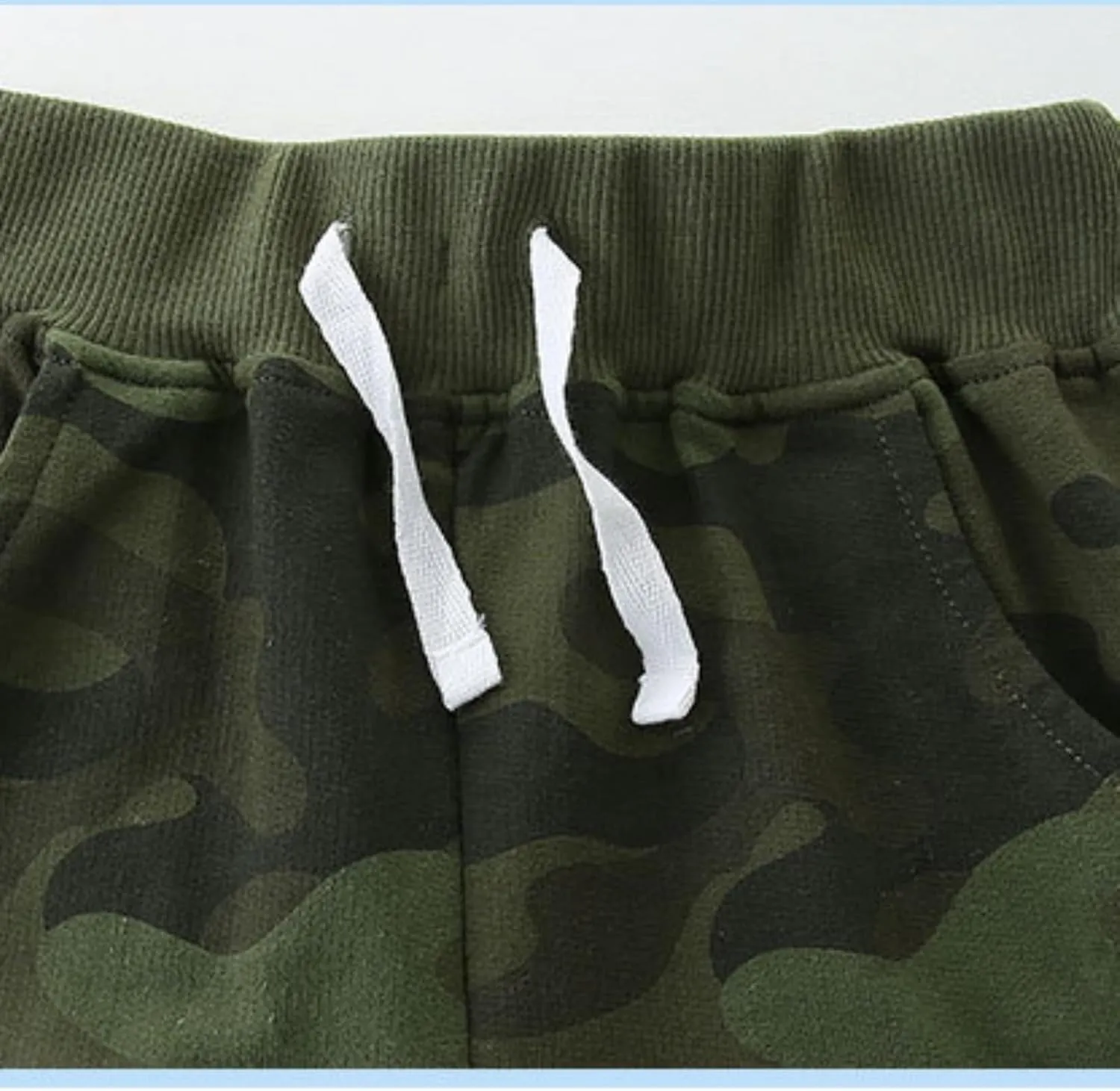 Toddler Boys Summer Camouflage Elastic Waist Shorts Casual Drawstring Shorts Jogger Shorts Sweat Cotton Shorts