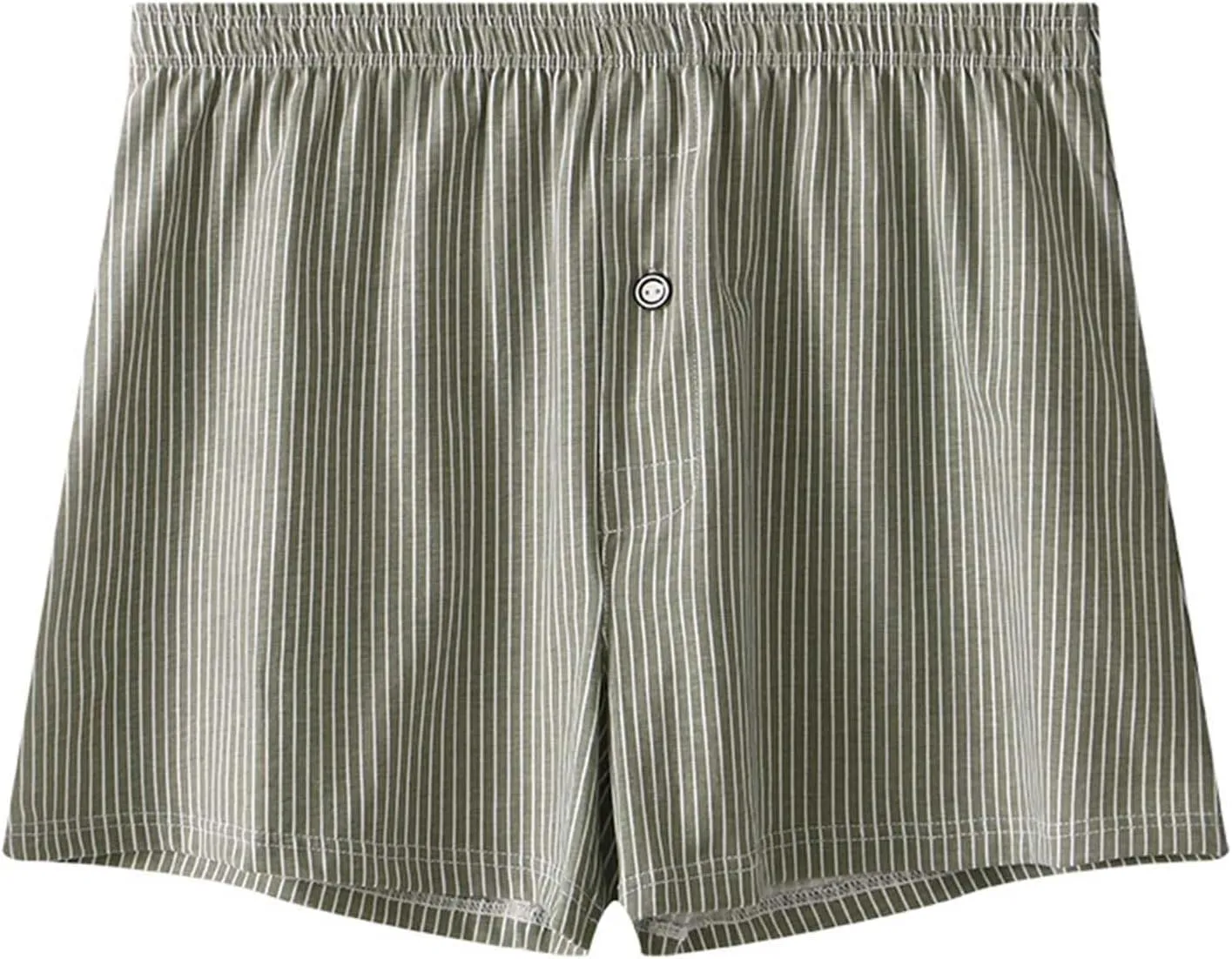 Underpants for Men Cotton Moisture Wicking Breathable Underwear,Baggy Striped Boxer Briefs,Lounge Button Boxer Shorts