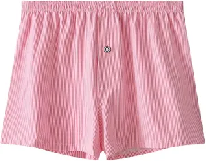 Underpants for Men Cotton Moisture Wicking Breathable Underwear,Baggy Striped Boxer Briefs,Lounge Button Boxer Shorts
