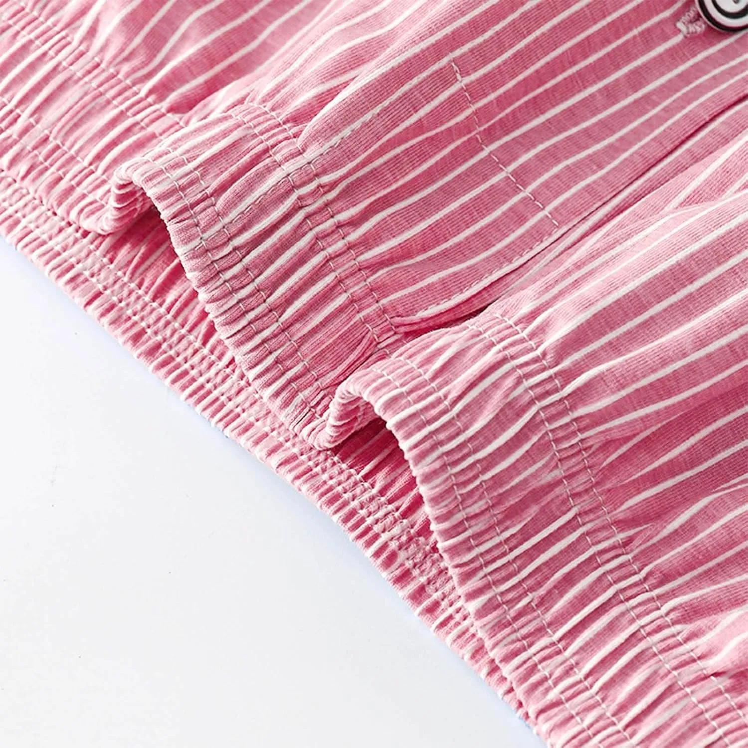 Underpants for Men Cotton Moisture Wicking Breathable Underwear,Baggy Striped Boxer Briefs,Lounge Button Boxer Shorts
