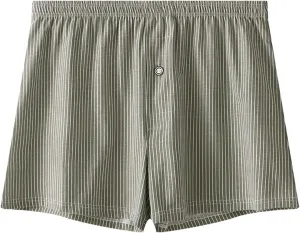 Underpants for Men Cotton Moisture Wicking Breathable Underwear,Baggy Striped Boxer Briefs,Lounge Button Boxer Shorts