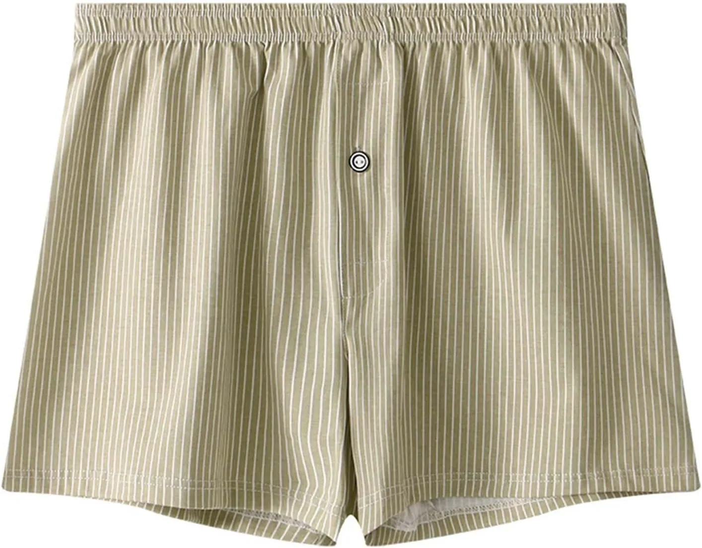 Underpants for Men Cotton Moisture Wicking Breathable Underwear,Baggy Striped Boxer Briefs,Lounge Button Boxer Shorts