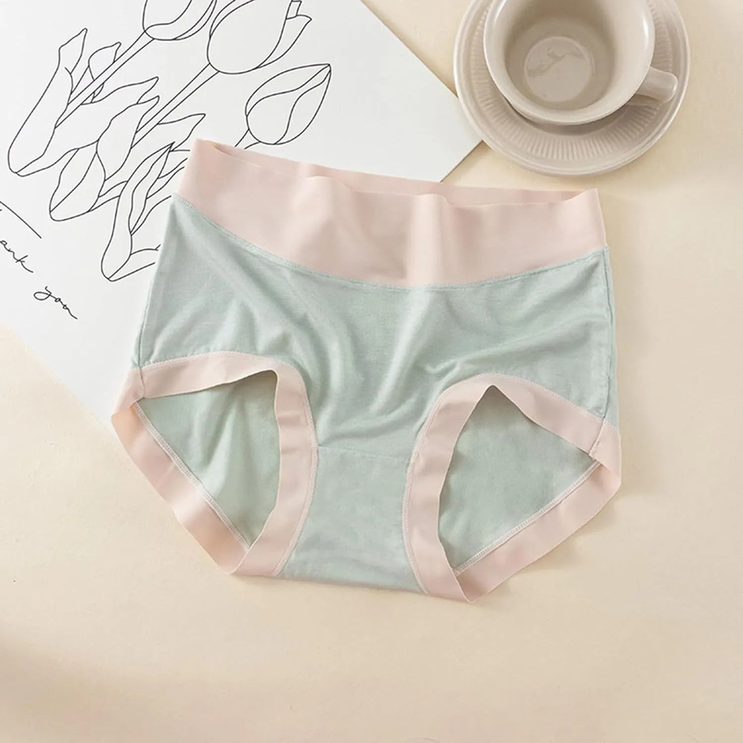 Underwear For Women Cotton High Waist Panties Full Coverage Briefs Soft Strech Ladies Breathable Panties-Multi Pack