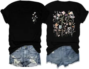 Women Graphic T-Shirts Casual Short Sleeve Tee Tops(Available in Plus Size)
