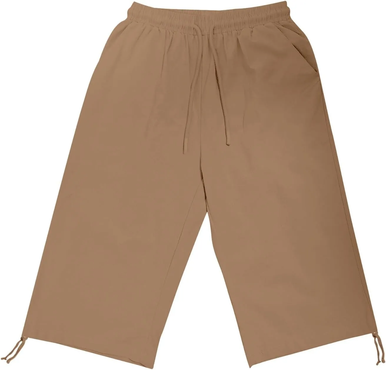 Women Linen Pants 2025 Summer Casual Capri Pants Cropped Tapered Lightweight Pants Travel Beach Outfits with Pocket