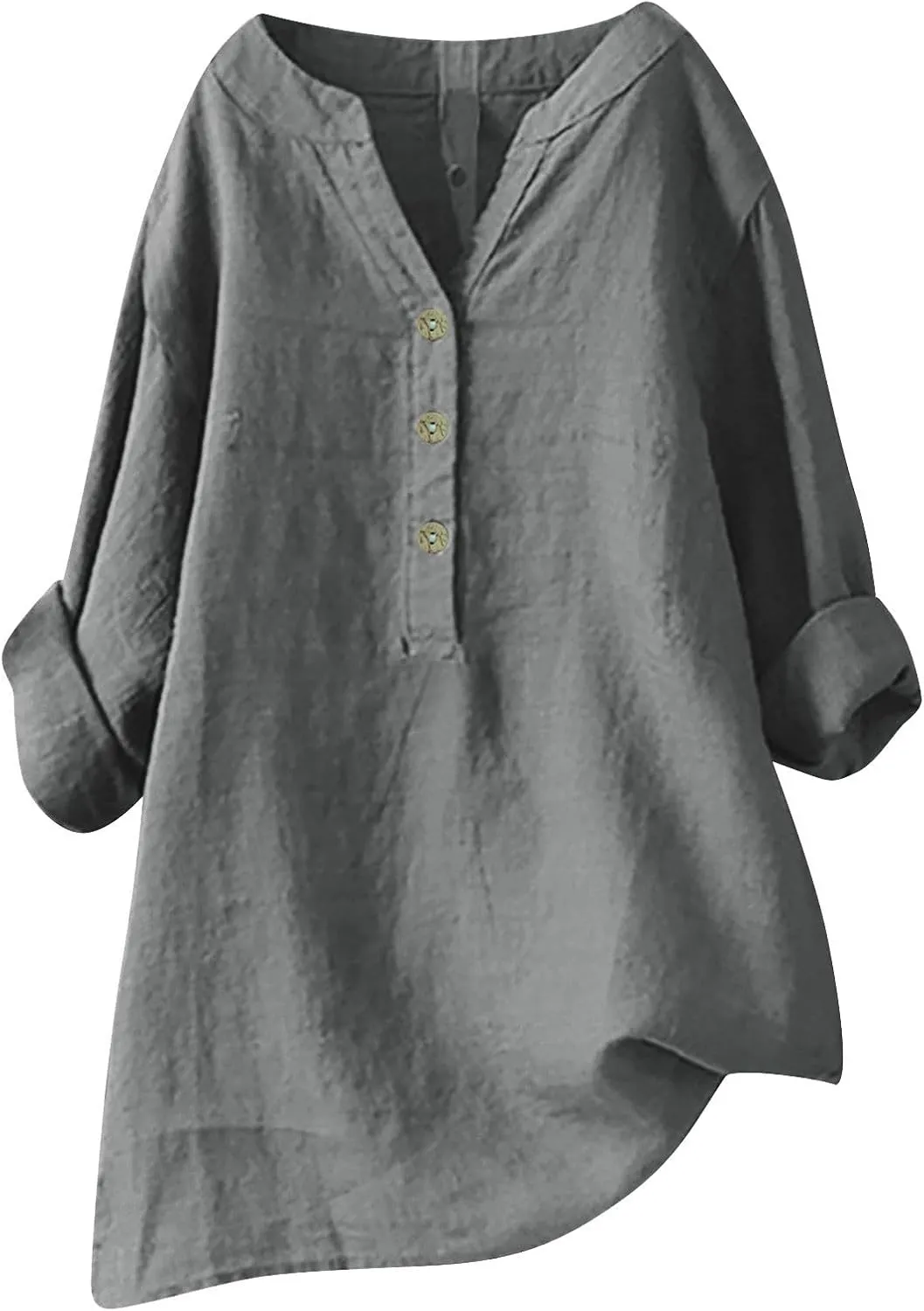Women Linen Shirts V-Neck Button Blouses Embroidery 2025 Summer Tshirt Short Sleeve Loose T Shirts