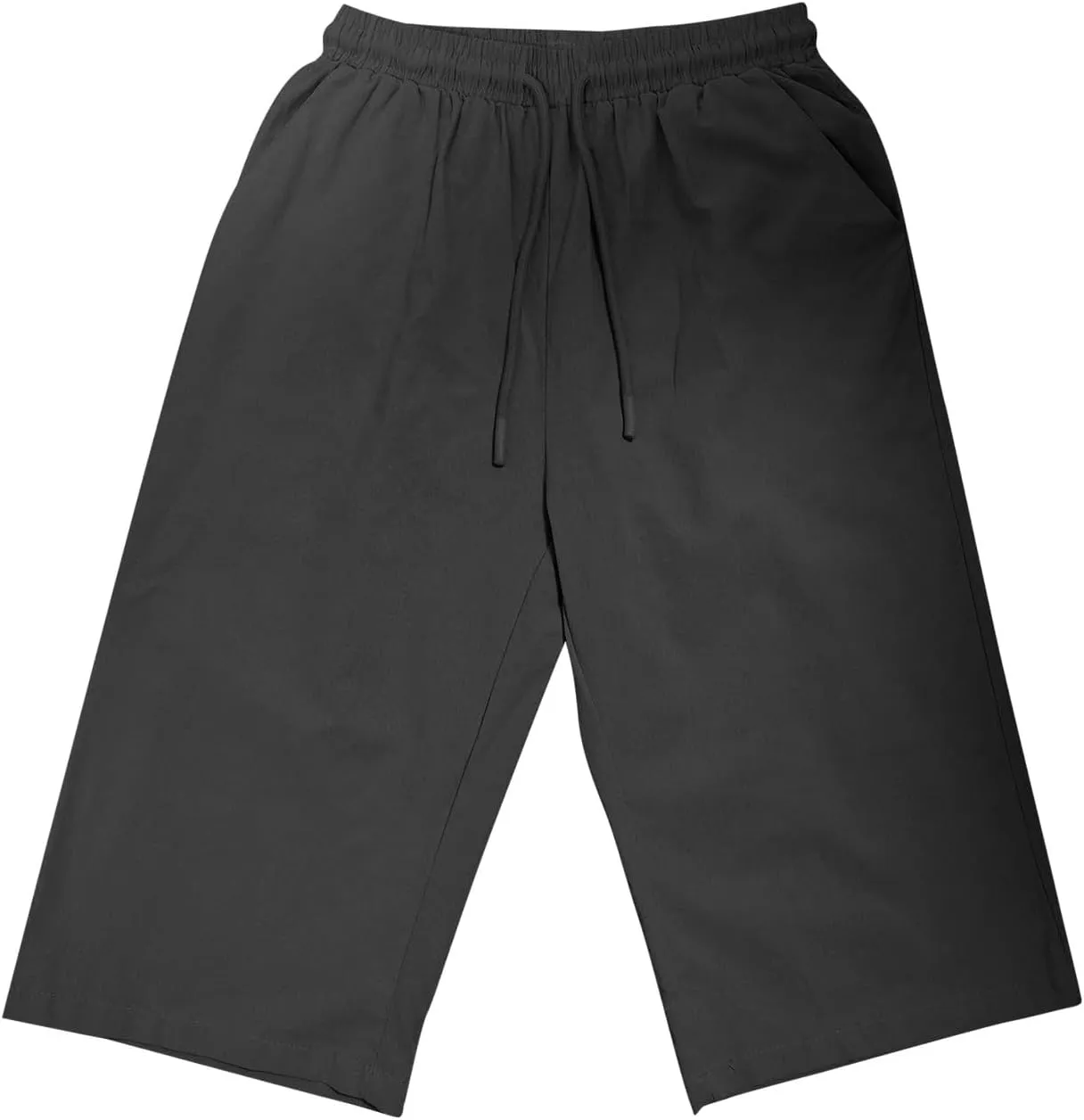 Women Linen Shorts Summer Knee Length Shorts High Waisted Bermuda Shorts Beach Capris Sweat Lounge Shorts with Pocket