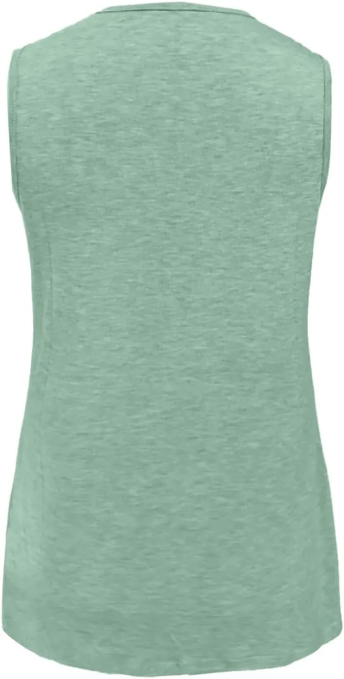 Women Summer Tank Tops Basic 2025 Vacation Sleeveless V Neck Loose Fit Tees Beach Fashion Outfits