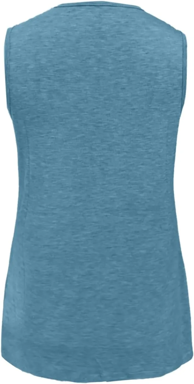 Women Summer Tank Tops Basic 2025 Vacation Sleeveless V Neck Loose Fit Tees Beach Fashion Outfits