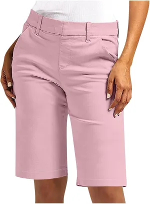 Women's Bermuda Shorts, Summer Dressy Shorts for Women Chino Straight Leg High Waisted Casual Summer
