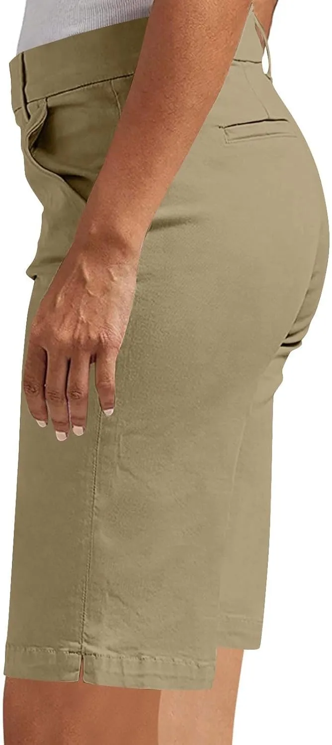 Women's Bermuda Shorts, Summer Dressy Shorts for Women Chino Straight Leg High Waisted Casual Summer